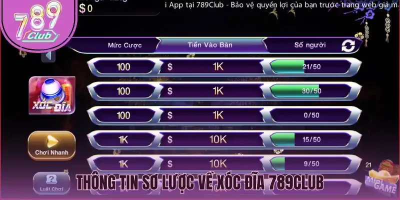 Thông tin sơ lược về xóc đĩa 789Club